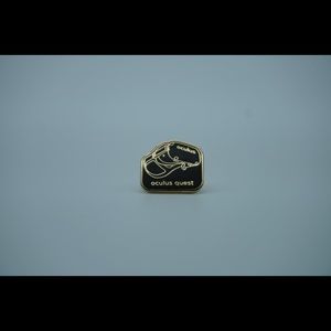Oculus Quest Black + Gold Trim Enamel Lapel Pin